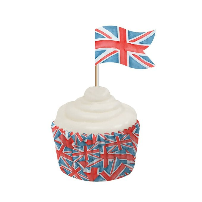 Union Jack Themed Cupcakes