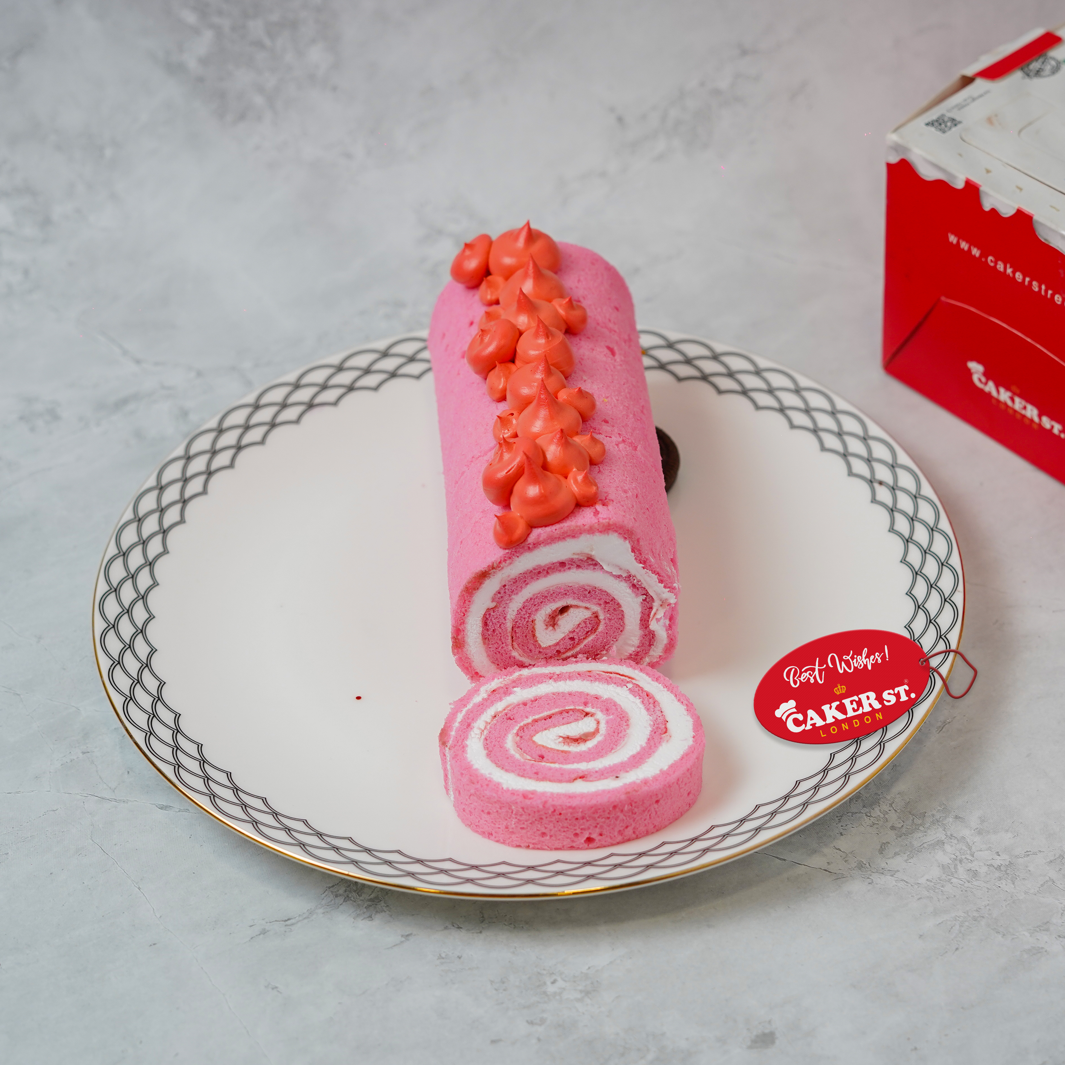 Strawberry Vanilla Swiss Roll