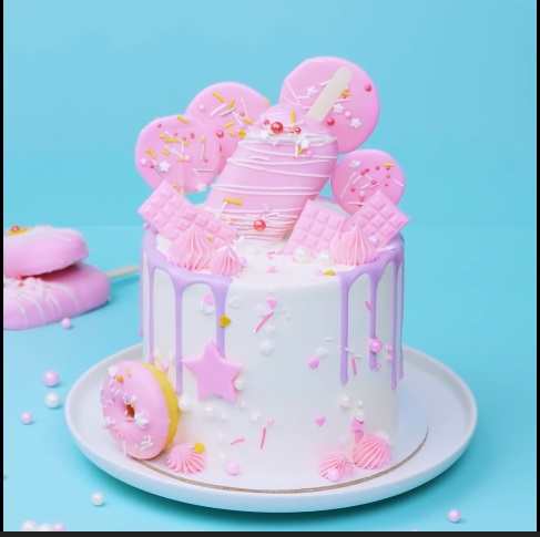  The Mauve Dripped Pink Heaven   - DIY Cake