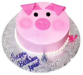 Pig Shape Birthday Cake